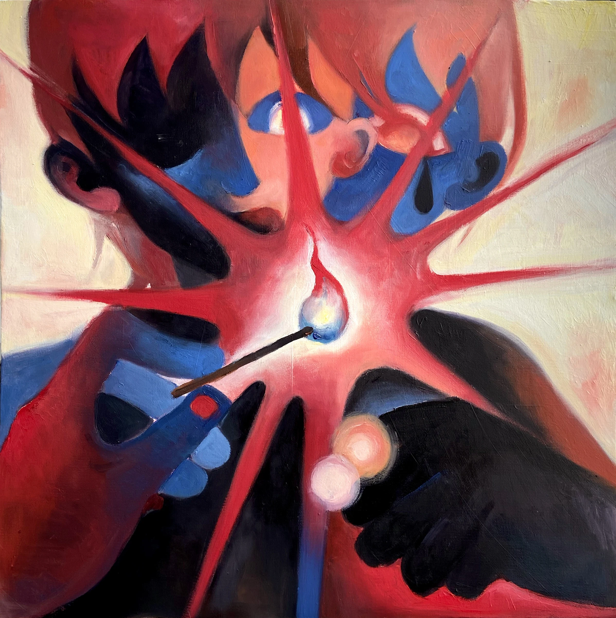 OilPainting 「火のシワ」 2020